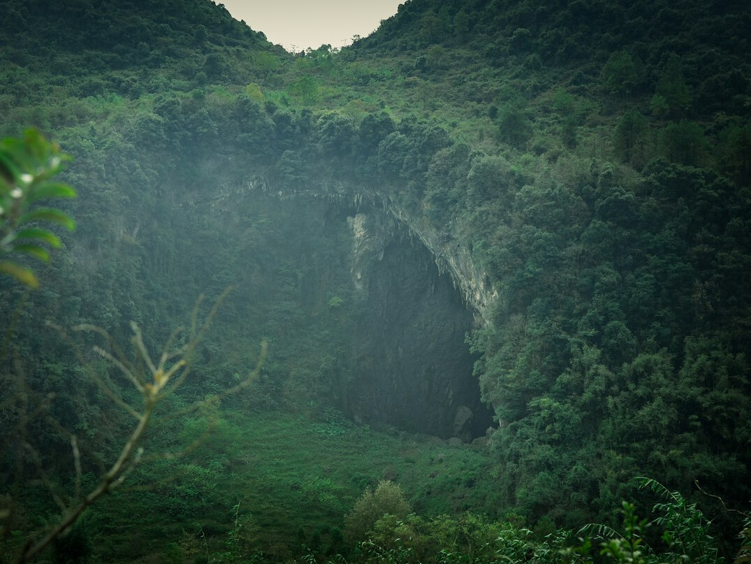 mountain cave entrance